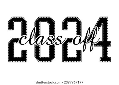 Senior Class of 2024 vector illustration, t shirt design vector.