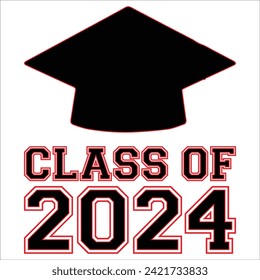 Senior Class of 2024 vector illustration, t shirt design vector.