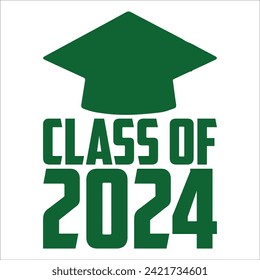 Senior Class of 2024 vector illustration, t shirt design vector.