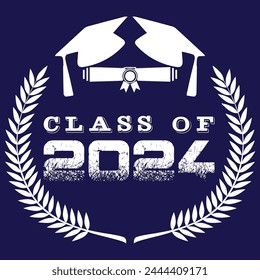 Senior Class of 2024 vector illustration, t shirt design vector.