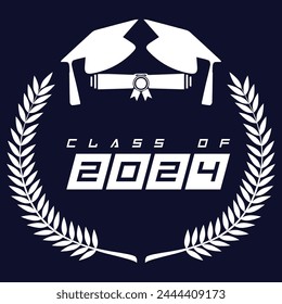 Senior Class of 2024 vector illustration, t shirt design vector.