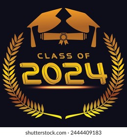 Clase Senior de Ilustración vectorial 2024, Vector de diseño de camiseta.