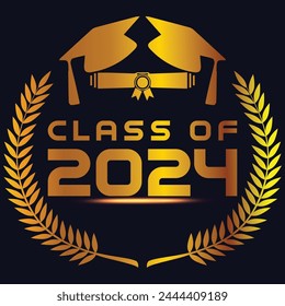 Senior Class of 2024 vector illustration, t shirt design vector.
