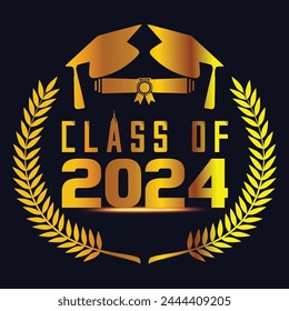 Senior Class of 2024 vector illustration, t shirt design vector.