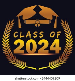 Senior Class of 2024 vector illustration, t shirt design vector.