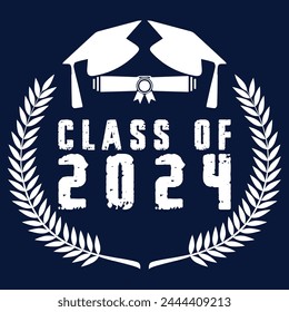 Senior Class of 2024 vector illustration, t shirt design vector.