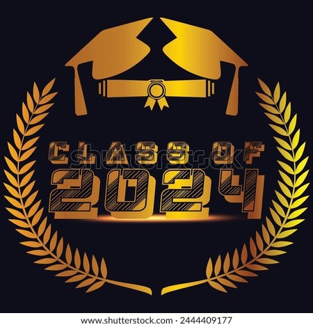 Senior Class of 2024 vector illustration, t shirt design vector.