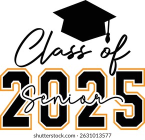 Senior Class of 2025, Graduation design in vector file