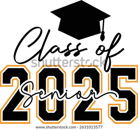 Senior Class of 2025, Graduation design in vector file