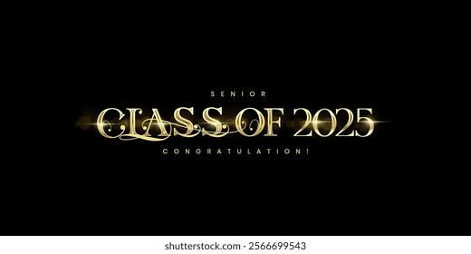 Senior class of 2025 Graduation Typography banner. Vector design for background.Graduation 2025. Senior year template. vector illustration. 