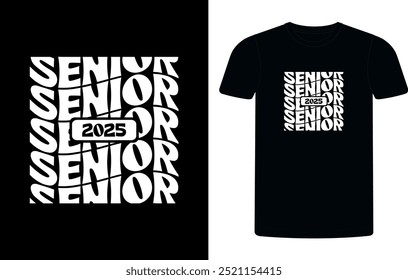 Seniorenklasse 2024 T-Shirt Design, High School oder College Graduate Event oder Party T-Shirt Design, Abschluss T-Shirt Design.