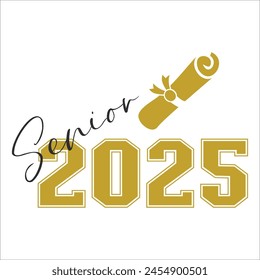 Camiseta De Clase Senior De 2025, Camiseta De Clase Senior, Camiseta De Graduado, Camiseta De Graduado, Camiseta De Escuela Secundaria, Camiseta De Universidad, Clase De 2024, Último Día De Escuela, Archivo De Corte Para Circuito Y Silueta