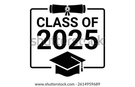 Senior class of 2025 year, vector graduation symbol vector template