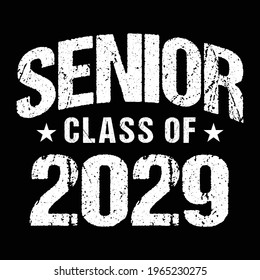 Senior Class Of 2029 Vector, T shirt Design Dark Background 