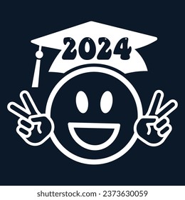 Senior Class greeting, invitation card. Text for graduation design, congratulation event, T-shirt, party, high school or college graduate. Senior 2024 CLASS of 2024 Graduation.