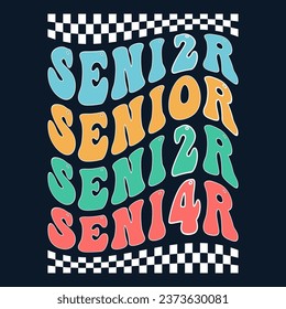 Senior Class greeting, invitation card. Text for graduation design, congratulation event, T-shirt, party, high school or college graduate. Senior 2024 CLASS of 2024 Graduation.