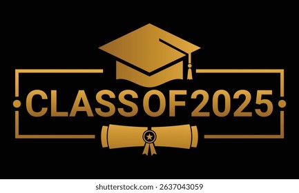 Senior class of, Graduation class of 2025 year education banner vector template