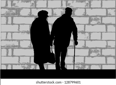 Senior Couple Stock Vector (Royalty Free) 128799601 | Shutterstock