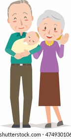 Senior couple with baby grandson