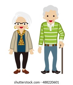 Senior couple - Cane