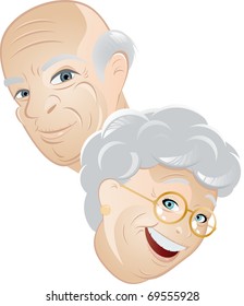 senior couple cartoon
