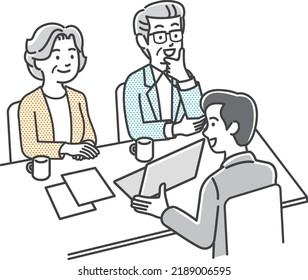 Senior couple consulting with an advisor