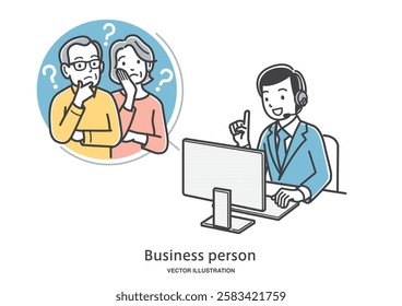 Senior couple consulting with an advisor online