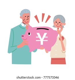 Senior couple conversation illustration