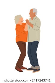 Senior couple dancing, elderly people in love.