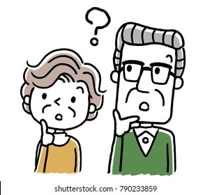 Senior couple: doubt, think