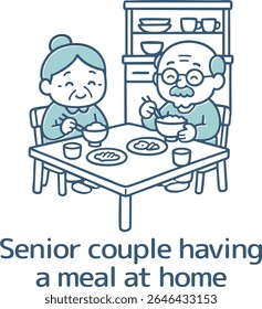 Casal sênior comendo arroz como alimento básico