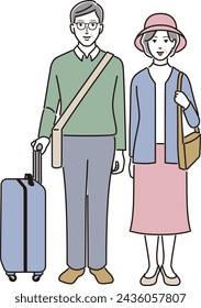 Senior couple going on a trip