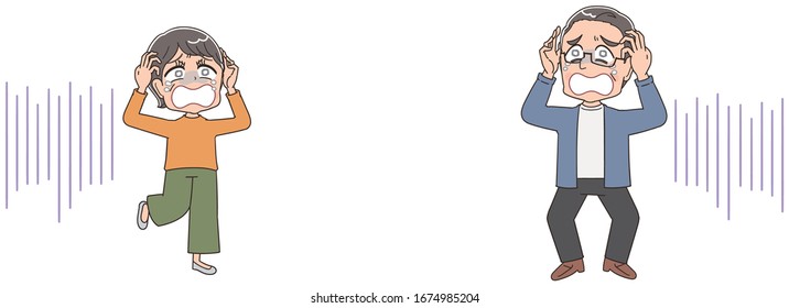 Senior couple with gray hair.They have negative emotions.With copy space.