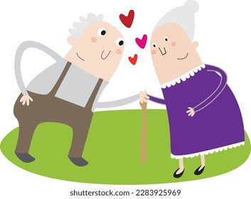 A Senior couple in love