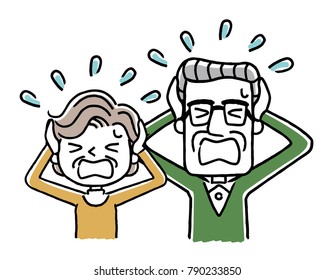 Senior couple: panic, panic