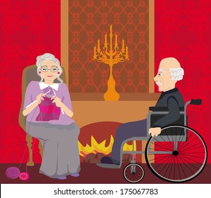 Senior couple resting at home 