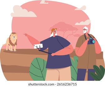 Senior couple at safari tour