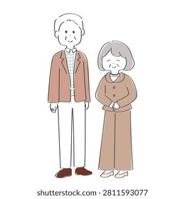 Senior Couple in Semi-Formal Wear Standing Together