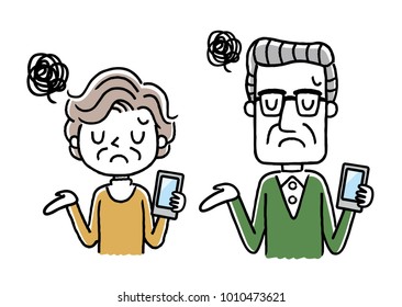 Senior couple: smartphone
