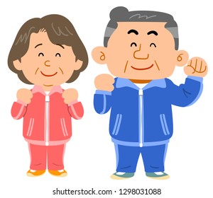 Senior couple in sportswear