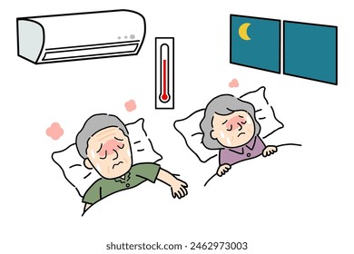 A senior couple suffers heatstroke because they don't turn on the air conditioner at night.