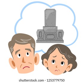 Senior couple troubled by the grave
