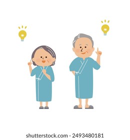 Senior couple undergoing a medical checkup Cute illustration