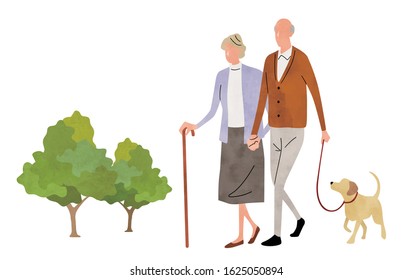  Senior couple, walk, lifestyle