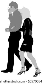 Senior couple walking