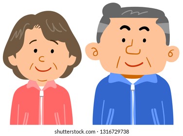 Senior couple wearing sportswear Waist upper body