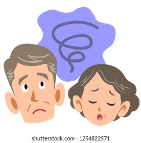 Senior couple who is troubled
