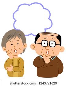 
Senior couple's trouble Worst body copy space