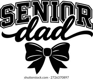Senior Dad Bow Cheerleader Support Vektor Design
