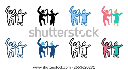 Senior Dance icon set multiple style collection 
